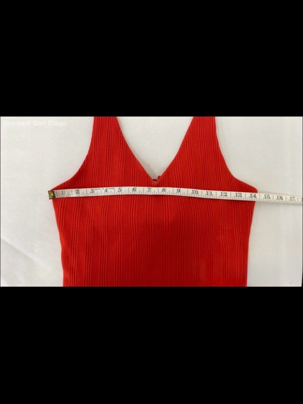 NWT Free People V Neck Low Back Ribbed Maxi in Tomato w/Tie Size S - Picture 4 of 7